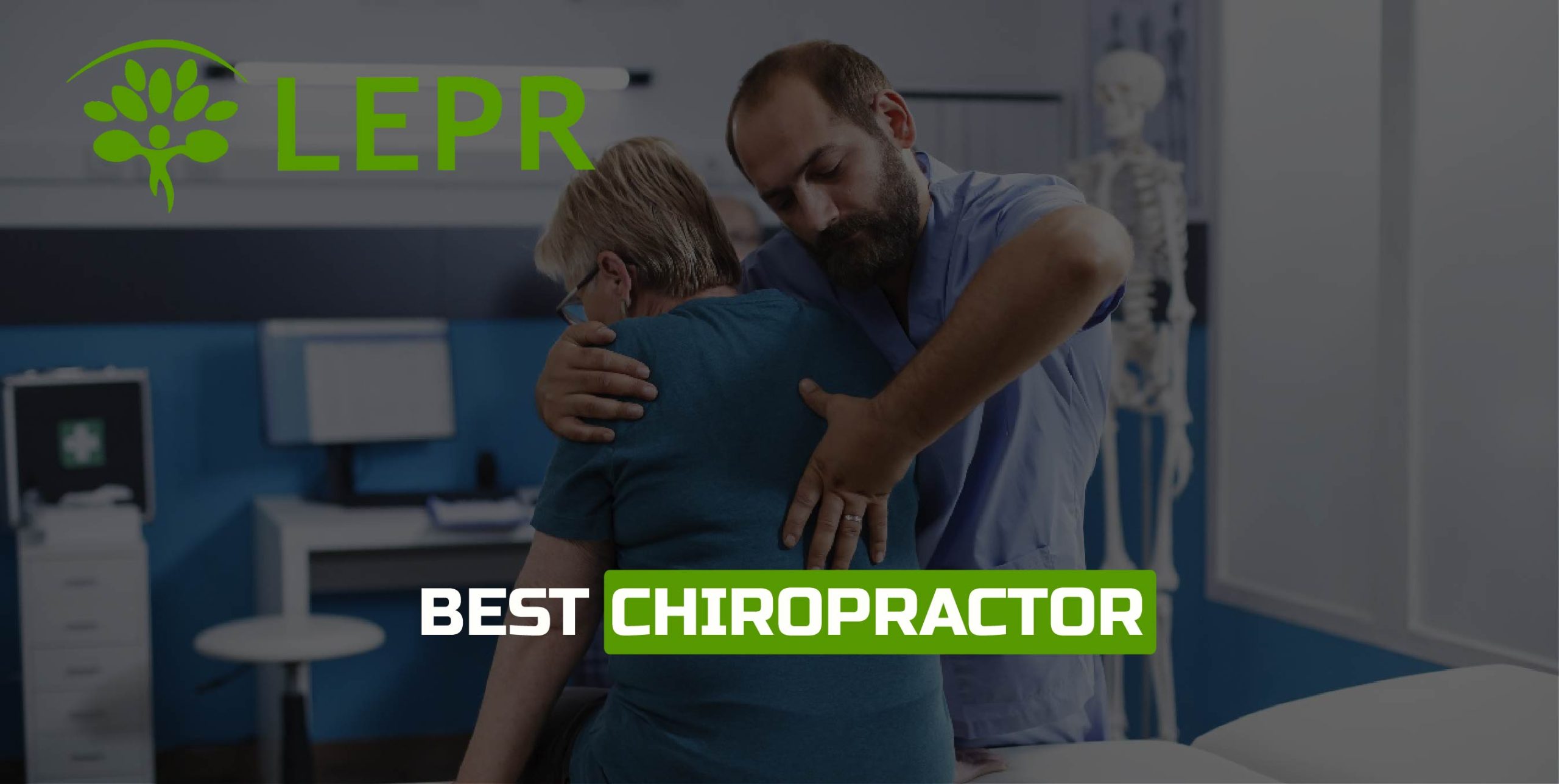 Physiotherapist helping an older patient with a back mobility exercise.